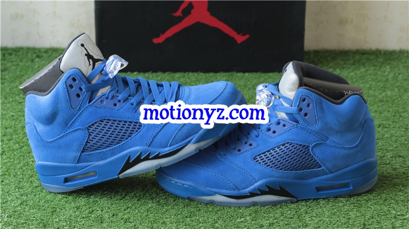 Authentic Air Jordan 5 Royal Blue Suede